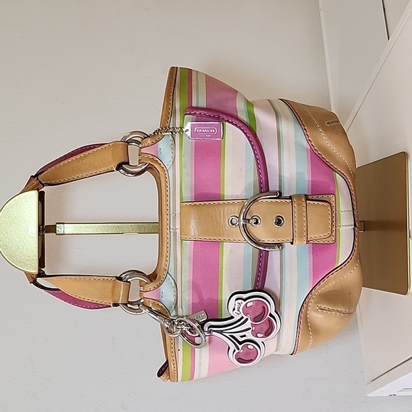 Coach Soho Twill Stripe multicolor fabric small shoulder bag - Picture 3 of 16